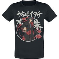Naruto - Anime T-Shirt - Akatsuki Itachi - S bis XXL - für Männer - Größe L - schwarz  - Lizenzierter Fanartikel von Naruto