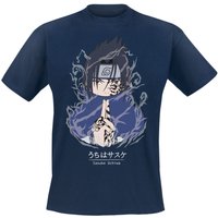 Naruto - Anime T-Shirt - Sasuke - S - für Männer - Größe S - navy  - Lizenzierter Fanartikel von Naruto