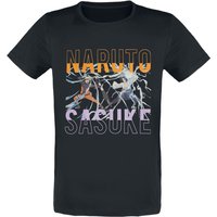 Naruto - Anime T-Shirt - Shippuden - Naruto & Sasuke - M bis XXL - für Männer - Größe M - schwarz  - Lizenzierter Fanartikel von Naruto