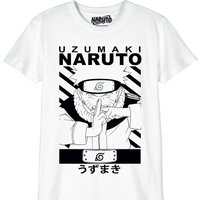 Naruto - Anime T-Shirt für Kinder - Kids - Uzumaki - für Mädchen & Jungen - weiß  - Lizenzierter Fanartikel von Naruto