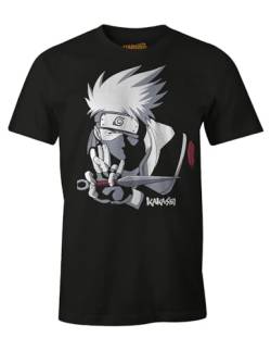 Naruto Herren T-Shirt Kakashi Hatake Baumwolle schwarz - XL von Naruto