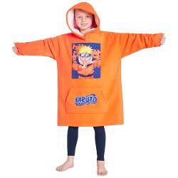 Naruto Hoodie Decke Jungen Übergröße Kuscheldecke mit Ärmeln, Warm Fleece Kapuzenpullover Tragbare Decken Hoodie von Naruto