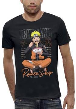 Naruto Ramen Shop T-Shirt, offizielles Lizenzprodukt, Ichiraku, Schwarz , S von Naruto