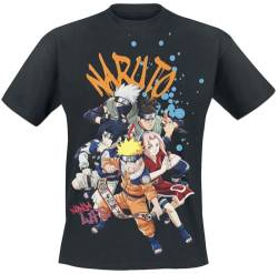 Naruto Team Männer T-Shirt schwarz L 100% Baumwolle Anime, Fan-Merch, TV-Serien von Naruto