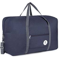 Handgepäck Tasche für Flugzeug - Groß Faltbare Reisetasche Damen & Weekender Damen - Handgepäck Koffer (Dunkelblau (40L)) von Narwey