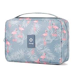 Kulturtasche Damen Gross - Kulturtasche Zum Aufhängen, Kulturbeutel für Damen & Herren Kosmetiktasche - Waschtasche (Flamingo) von Narwey