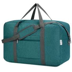 Narwey Handgepäck 45x36x20cm Easyjet Cabin Bag Handgepäck Tasche für Flugzeug Faltbare Reisetasche Damen Weekender Bag Damen Herren Handgepäck Koffer 30L(Blau Grün) von Narwey