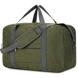 Narwey Handgepäck Tasche für Flugzeug Faltbare Reisetasche Damen Weekender Bag Sporttasche Damen Herren Handgepäck Koffer Groß 85L(Armeegrün) von Narwey