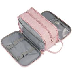 Narwey Kulturbeutel Damen Kulturtasche Herren Große Reise Schminktasche & Waschtasche Kinder Gross Klare Kosmetiktasche für Frauen Mädchen (Rosa) von Narwey