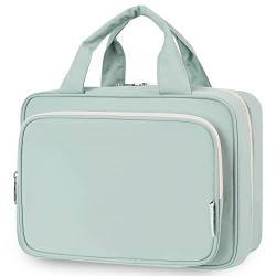 Narwey Kulturbeutel Damen Kulturtasche zum Aufhängen Waschtasche Kosmetiktasche Groß Waschbeutel Kosmetik-Organizer für Damen Mädchen(Minzgrün (Groß)) von Narwey