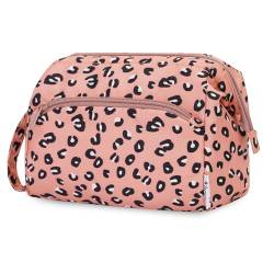 Narwey Reise Kosmetiktasche Schminktasche Make-up-Tasche mit Große Weit Offener Tasche für Damen Frauen(Leopard) von Narwey