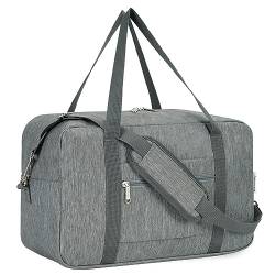 Narwey für Ryanair Handgepäck 40x20x25cm Handgepäck Tasche für Flugzeug Faltbare Reisetasche Damen Herren Weekender Damen Handgepäck Koffer Sporttasche20L(Grau) von Narwey