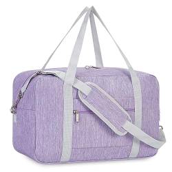 Narwey für Ryanair Handgepäck 40x20x25cm Handgepäck Tasche für Flugzeug Faltbare Reisetasche Damen Herren Weekender Damen Handgepäck Koffer Sporttasche20L(Lila) von Narwey