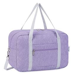 für Ryanair Handgepäck 40x20x25 & Handgepäck Tasche für Flugzeug - Faltbare Reisetasche Damen & Weekender Damen - Handgepäck Koffer 20L (Lila (mit Schultergurt)) von Narwey