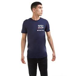 Nasa Herren Flugzeug Aeronautics T-Shirt, Blau (Marineblau), M von Nasa