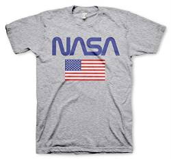 Nasa Offizielles Lizenzprodukt Old Glory Herren T-Shirt (Heather Gray), L von Nasa