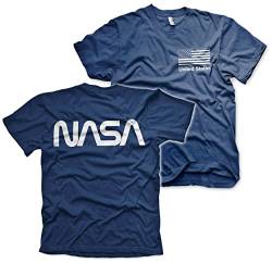 Nasa Offizielles Lizenzprodukt Schwarz Flag Herren T-Shirt (Marineblau), L von Nasa