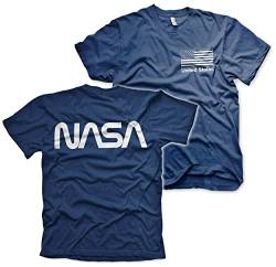 Nasa Offizielles Lizenzprodukt Schwarz Flag Herren T-Shirt (Marineblau), XXL von Nasa
