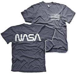 Nasa Offizielles Lizenzprodukt Schwarz Flag Herren T-Shirt (Marineblau-Heather), L von Nasa