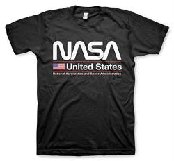 Nasa Offizielles Lizenzprodukt United States Herren T-Shirt Groß & Hoch Herren T-Shirt (Schwarz), 3XL von Nasa