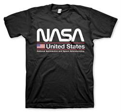 Nasa Offizielles Lizenzprodukt United States Herren T-Shirt Groß & Hoch Herren T-Shirt (Schwarz), 4XL von Nasa