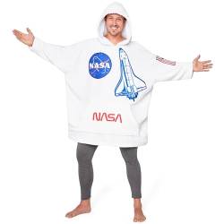 Nasa Übergroße Herren Hoodie Decke mit Ärmeln - Oversized Kapuzenpullover Fleece Tragbare Decken - Geschenke für Fans von Nasa