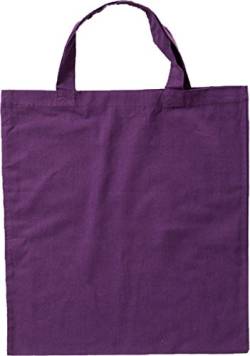 Nashville print factory Baumwollbeutel auch mit Druck | Logo | Werbung | Tragetasche Tasche Beutel Stoffbeutel Baumwolltasche (lange Henkel - 1 Beutel, Violet - unbedruckt) von Nashville print factory