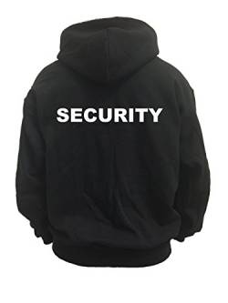 Nashville print factory Hooded Sweat oder Sweatjacke mit Kapuze Bedruckt mit Security in weißer Schrift (XL, Kapuzenjacke) von Nashville print factory