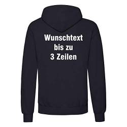 Nashville print factory Hoodie Bedruckt mit Wunschtext Kapuzen-Sweatshirt Hooded Sweat (Deep Navy, 2XL) von Nashville print factory