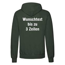 Nashville print factory Hoodie Bedruckt mit Wunschtext Kapuzen-Sweatshirt Hooded Sweat (Flaschengrün, 2XL) von Nashville print factory