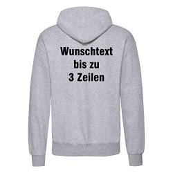 Nashville print factory Hoodie Bedruckt mit Wunschtext Kapuzen-Sweatshirt Hooded Sweat (Graumeliert, 2XL) von Nashville print factory