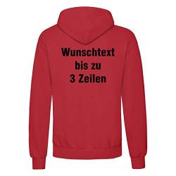 Nashville print factory Hoodie Bedruckt mit Wunschtext Kapuzen-Sweatshirt Hooded Sweat (Rot, 2XL) von Nashville print factory