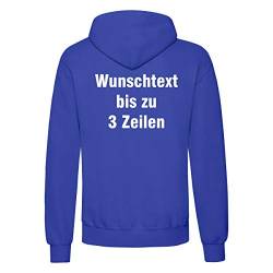 Nashville print factory Hoodie Bedruckt mit Wunschtext Kapuzen-Sweatshirt Hooded Sweat (Royalblau, S) von Nashville print factory