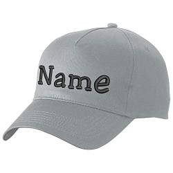 Nashville print factory Modisches Basecap Bestickt mit Namen oder Wunschtext | in 21 Farben (Grey) von Nashville print factory