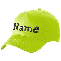 Nashville print factory Modisches Basecap Bestickt mit Namen oder Wunschtext | in 21 Farben (Sunny Lime) von Nashville print factory