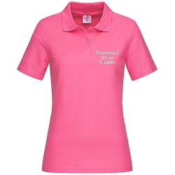 Stedman Lady Polo-Shirt Damen Polohemd Bestickt mit Name | Wunschtext (M, Sweet Pink) von Nashville print factory