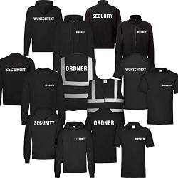 T-Shirt Security | Crew | Ordner | WUNSCHTEXT | Poloshirt | Hoodie | Jacke | Warnweste | Mütze (L, Ordner - Sweatjacke) von Nashville print factory