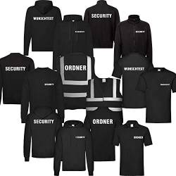 T-Shirt Security | Crew | Ordner | WUNSCHTEXT | Poloshirt | Hoodie | Jacke | Warnweste | Mütze (L, Wunschtext - Sweatjacke) von Nashville print factory