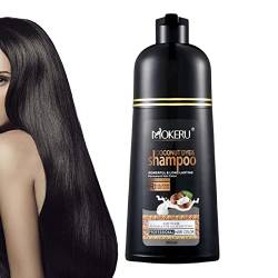 Schwarzes Instant-Haarfarbshampoo für graues Haar,500 ml pflanzliches schwarzes Haarfärbeshampoo für Männer und Frauen | Schnell wirkende Haarfärbung in wenigen Minuten, lang anhaltende, Nasoalne von Nasoalne