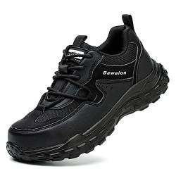 Nasogetch Sicherheitsschuhe Herren Arbeitsschuhe Damen Leicht Breit Bequem Stahlkappenschuhe Atmungsaktiv Sportlich Schutzschuhe 519 Schwarz 38 EU von Nasogetch