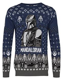 Star Wars The Mandalorian The Way Herren Strickpullover blau Allover, Größe:XL von Nastrovje Potsdam