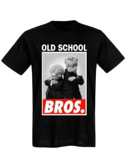 The Muppets Old School Bros. Herren T-Shirt schwarz, Rundhals, Motiv einseitig, ohne Kragen, gerade, Kurzarm, Größe:3XL von Nastrovje Potsdam