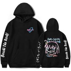 NatTco Bocchi The Rock Anime Hitori Gotoh Merch Hoodie Sweatshirt Neue Frauen Männer Logo Coole Pullover,Schwarz,3XL von NatTco