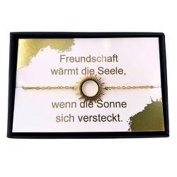 NataschaWoge® GESCHENK Sonne beste Freundin Armband Freundschaftsarmband Freundschaft gold silber spiritueller Schmuck Sun Hollow Geburtstag Armkettchen Geschenkidee (Gold) von Natascha Woge