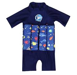 Natashas Baby Jungen Badeanzug mit Schwimmhilfe Sonnenschutz Schwimmend Bademode Kinder Bojen-Badeanzug mit Verstellbarem Auftrieb Schwimmkraft Badebekleidung (#10) von Natashas