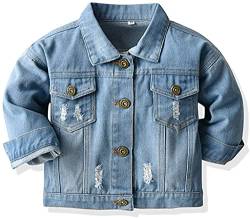 Natashas Baby Mädchen Jungen Jeansjacke Mantel Kleinkinder Langarm Denim Tops Kleidung Frühling Herbst Casual Outwear (122-128) von Natashas