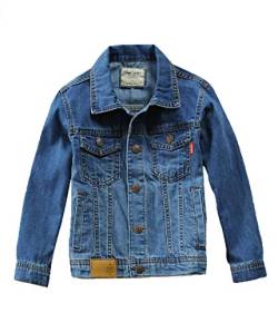 Natashas Jungen Jeansjacke Mantel Kleinkinder Langarm Denim Tops Kleidung Frühling Herbst Casual Outwear (158) von Natashas