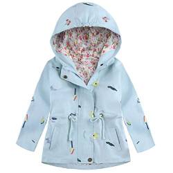 Natashas Kinder Mädchen Jacke Übergangsjacke Warm Atmungsaktiv Winddicht Wanderjacke Softshelljacke Outdoorjacke mit Kapuze (Hellblau, 110/116) von Natashas