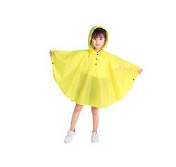 Natashas Kinder Mädchen Jungen Regenponcho Wasserdicht Regenjacke Regenmantel Softshelljacke mit Kapuze (Gelb, 98/116) von Natashas