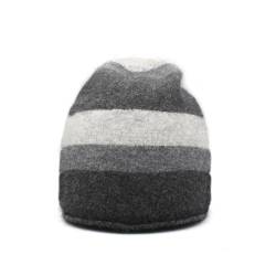 Native World Possum Merino Wool Travel Beanie Hat - Warm Soft Winter Beanie für Damen, Anthrazitgrau gestreift, Einheitsgröße von Native World